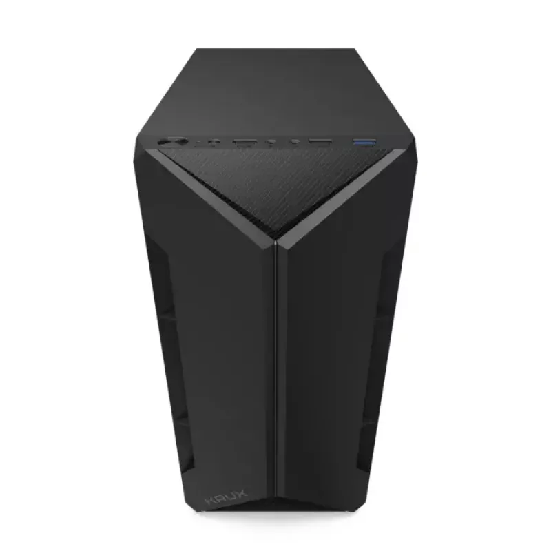 Kompiuterio korpusas KRUX Astro Cube Black – kubo dizainas, micro ATX/mini‑ITX, šoninis langas