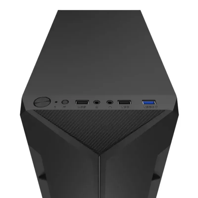Kompiuterio korpusas KRUX Astro Cube Black – kubo dizainas, micro ATX/mini‑ITX, šoninis langas
