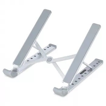 StarTech.com Sulankstomas nešiojamojo kompiuterio stovas, aukščio reguliavimas, ergonomiškas, ventiliuojamas aliuminio rėmas, laiko iki 10 kg, pakreipiamas, sulankstomas dizainas