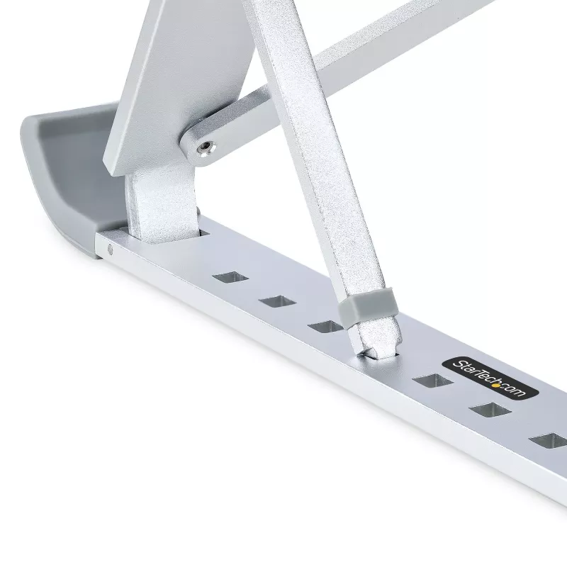 StarTech.com Sulankstomas nešiojamojo kompiuterio stovas, aukščio reguliavimas, ergonomiškas, ventiliuojamas aliuminio rėmas, laiko iki 10 kg, pakreipiamas, sulankstomas dizainas