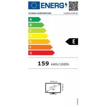 iiyama LH8665UHSB-B1 vaizdo ekranas 86 colių LED 4K Ultra HD 800 cd/m² su Android 11 ir Wi-Fi