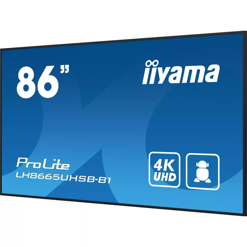 iiyama LH8665UHSB-B1 vaizdo ekranas 86 colių LED 4K Ultra HD 800 cd/m² su Android 11 ir Wi-Fi