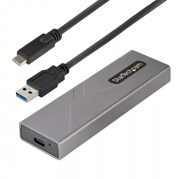 StarTech.com USB-C 10Gbps išorinis M.2 NVMe/SATA SSD dėklas - be įrankių montuojamas aliumininis korpusas su USB-C ir USB-A laidais, tinka 2230/2242/2260/2280