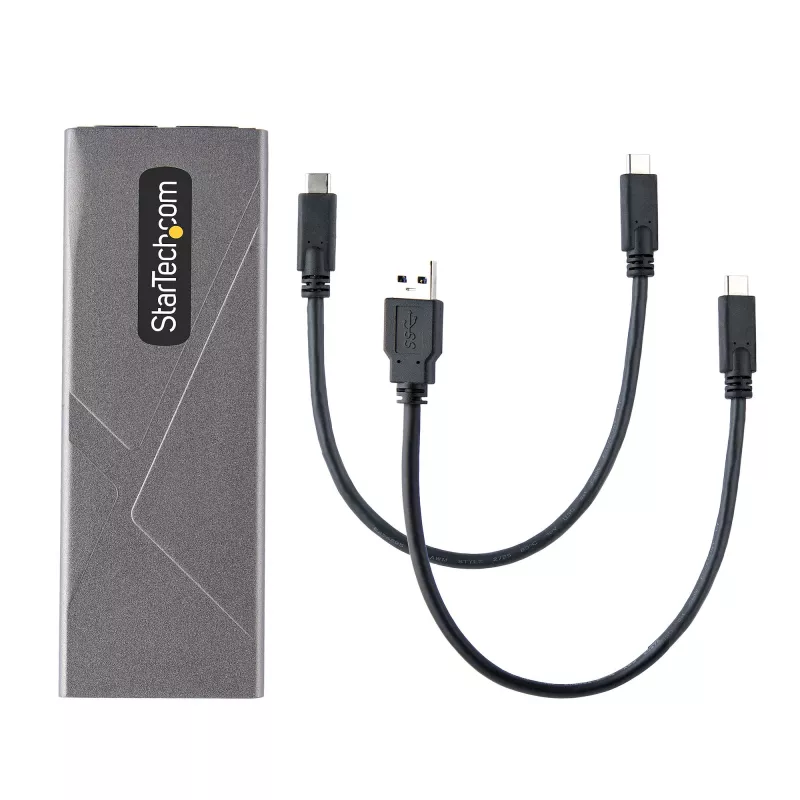 StarTech.com USB-C 10Gbps išorinis M.2 NVMe/SATA SSD dėklas - be įrankių montuojamas aliumininis korpusas su USB-C ir USB-A laidais, tinka 2230/2242/2260/2280