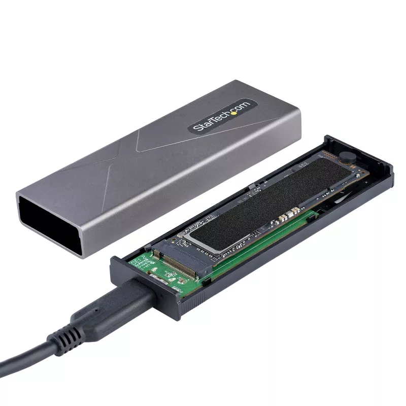 StarTech.com USB-C 10Gbps išorinis M.2 NVMe/SATA SSD dėklas - be įrankių montuojamas aliumininis korpusas su USB-C ir USB-A laidais, tinka 2230/2242/2260/2280
