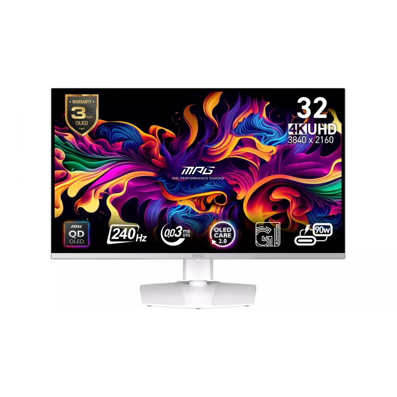 Monitorius MSI MPG 321URXW QD-OLED 80 cm (31,5 colio) 4K Ultra HD baltas