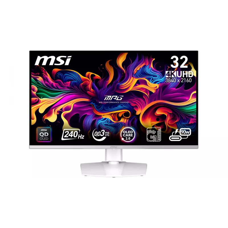 Monitorius MSI MPG 321URXW QD-OLED 80 cm (31,5 colio) 4K Ultra HD baltas