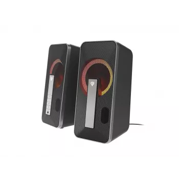 GENESIS Helium 100 BT RGB garsiakalbiai 10 W PC/Nešiojamam kompiuteriui Juoda, Sidabrinė 2.0 kanalai Bluetooth