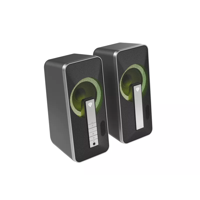 GENESIS Helium 100 BT RGB garsiakalbiai 10 W PC/Nešiojamam kompiuteriui Juoda, Sidabrinė 2.0 kanalai Bluetooth