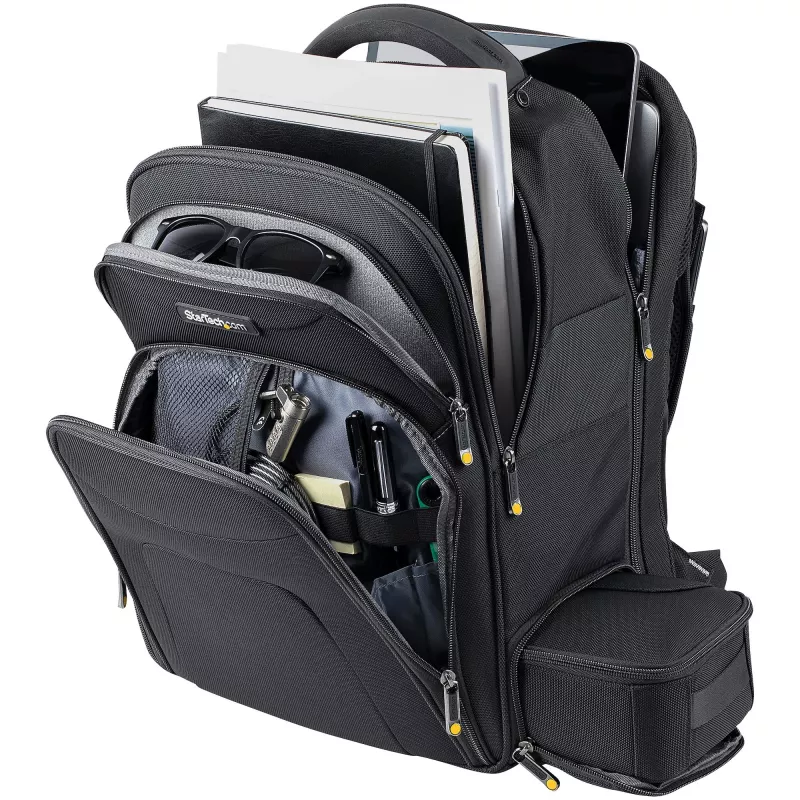 StarTech.com 15.6 col. nešiojamojo kompiuterio kuprinė su išimamu aksesuarų organizatoriumi – profesionali IT kuprinė darbui / kelionėms / kasdienai – ergonomiškas kompiuterio krepšys – patvarus balistinis nailonas – kišenės nešiojamam kompiuteriui ir pla