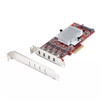 StarTech.com 4 prievadų USB Type-C PCIe kortelė, USB 3.2 10Gbps, USB-C PCI Express išplėtimo kortelė, 4 nepriklausomi USB valdikliai, Windows/Linux/macOS, TAA atitinkanti