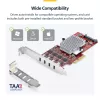 StarTech.com 4 prievadų USB Type-C PCIe kortelė, USB 3.2 10Gbps, USB-C PCI Express išplėtimo kortelė, 4 nepriklausomi USB valdikliai, Windows/Linux/macOS, TAA atitinkanti