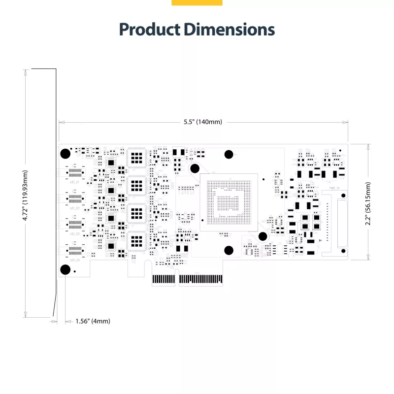StarTech.com 4 prievadų USB Type-C PCIe kortelė, USB 3.2 10Gbps, USB-C PCI Express išplėtimo kortelė, 4 nepriklausomi USB valdikliai, Windows/Linux/macOS, TAA atitinkanti