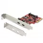 „StarTech.com“ 2 prievadų USB 3.2 Gen 2 PCIe kortelė, USB-C 10Gbps SuperSpeed PCI Express 3.0 x4 valdiklio kortelė, USB Type-C adapterio kortelė, tik duomenims, Windows/macOS/Linux, TAA