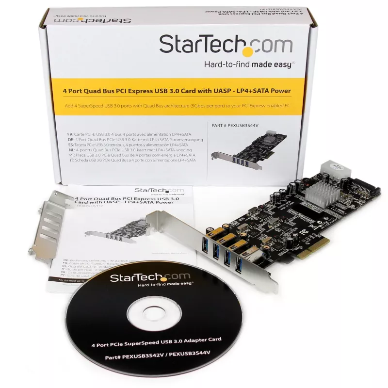 StarTech.com PEXUSB3S44V – PCIe plokštė su 4 USB 3.0 prievadais ir atskirais 5 Gbps kanalais