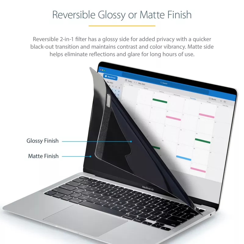 StarTech.com privatumo ekranas 13 colių MacBook Pro ir MacBook Air – magnetinis nuimamas apsauginis filtras, mažinantis mėlyną šviesą, 16:10, matinis/blizgus, +/-30 laipsnių