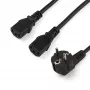 StarTech.com 2 m maitinimo Y laidas, EU Schuko į 2x C13, 18AWG, 10A 250V, juodas