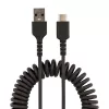 StarTech.com 1 m susukamas USB A į USB C krovimo laidas, greitas įkrovimas ir sinchronizavimas, USB 2.0, aramido pluoštas, juodas