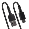 StarTech.com 1 m susukamas USB A į USB C krovimo laidas, greitas įkrovimas ir sinchronizavimas, USB 2.0, aramido pluoštas, juodas