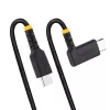 StarTech.com 6 colių (15 cm) USB-C įkrovimo laidas stačiu kampu – 60W PD 3A – tvirtas greito įkrovimo USB-C laidas – juodas USB 2.0 Type-C – armuotas aramidiniu pluoštu – trumpas USB įkrovimo laidas