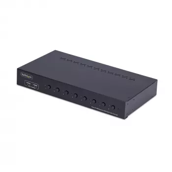 StarTech.com 8 prievadų DisplayPort KVM jungiklis su 1U stovo montavimo rinkiniu, 4K 60Hz DP 1.2, mygtukų ir sparčiųjų klavišų perjungimu, 4 prievadų USB šakotuvu, nepriklausomas nuo OS, TAA atitinka