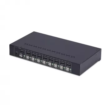 StarTech.com 8 prievadų DisplayPort KVM jungiklis su 1U stovo montavimo rinkiniu, 4K 60Hz DP 1.2, mygtukų ir sparčiųjų klavišų perjungimu, 4 prievadų USB šakotuvu, nepriklausomas nuo OS, TAA atitinka