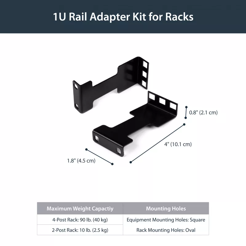 StarTech.com Rail Depth Adapter Kit – 1U gylio adapterio rinkinys serverio stovams