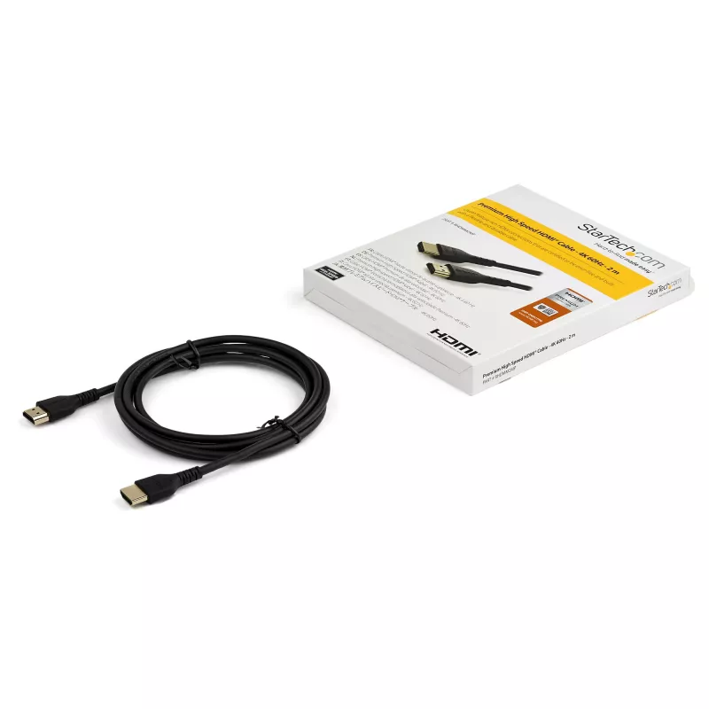 StarTech.com 6ft (2m) plonas HDMI 2.0 laidas, lankstus sertifikuotas HDMI kabelis su Ethernet, UHD 4K 60Hz HDR10, patvarus aramidinio pluošto dizainas su TPE apvalkalu