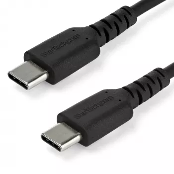 StarTech.com 1 m USB C įkrovimo laidas - patvarus greitas įkrovimas ir sinchronizavimas USB 2.0 Type C į USB C nešiojamojo kompiuterio įkroviklio laidas - TPE apvalkalas Aramidinis pluoštas M/M 60W juodas - Samsung S10 S20 iPad Pro MS Surface