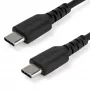 StarTech.com 2m USB C įkrovimo laidas - Patvarus greitas įkrovimas ir sinchronizavimas USB 2.0 Type C į USB C nešiojamojo kompiuterio įkroviklio laidas - TPE apvalkalas, aramidinis pluoštas, M/M, 60W, juoda - Samsung S10 S20 iPad Pro MS Surface