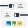 StarTech.com 2m USB C įkrovimo laidas - Patvarus greitas įkrovimas ir sinchronizavimas USB 2.0 Type C į USB C nešiojamojo kompiuterio įkroviklio laidas - TPE apvalkalas, aramidinis pluoštas, M/M, 60W, juoda - Samsung S10 S20 iPad Pro MS Surface