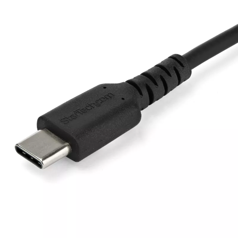 StarTech.com 2m USB C įkrovimo laidas - Patvarus greitas įkrovimas ir sinchronizavimas USB 2.0 Type C į USB C nešiojamojo kompiuterio įkroviklio laidas - TPE apvalkalas, aramidinis pluoštas, M/M, 60W, juoda - Samsung S10 S20 iPad Pro MS Surface
