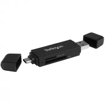 StarTech.com USB 3.0 atminties kortelių skaitytuvas / rašytuvas SD ir microSD kortelėms – USB-C ir USB-A