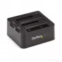 StarTech.com Dviejų diskų USB 3.2 Gen 2 SATA kietųjų diskų dokas, 10 Gbps, išorinis 2,5/3,5 colio SATA I/II/III SSD/HDD dokas, karšto keitimo lizdas, įkrovimas iš viršaus