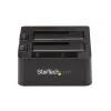 StarTech.com Dviejų diskų USB 3.2 Gen 2 SATA kietųjų diskų dokas, 10 Gbps, išorinis 2,5/3,5 colio SATA I/II/III SSD/HDD dokas, karšto keitimo lizdas, įkrovimas iš viršaus