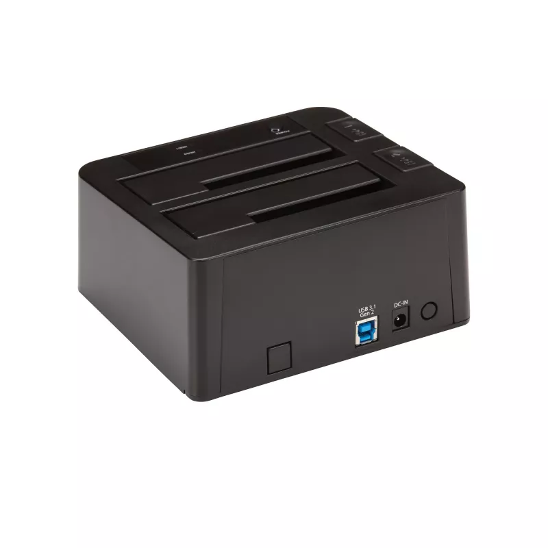 StarTech.com Dviejų diskų USB 3.2 Gen 2 SATA kietųjų diskų dokas, 10 Gbps, išorinis 2,5/3,5 colio SATA I/II/III SSD/HDD dokas, karšto keitimo lizdas, įkrovimas iš viršaus