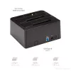 StarTech.com Dviejų diskų USB 3.2 Gen 2 SATA kietųjų diskų dokas, 10 Gbps, išorinis 2,5/3,5 colio SATA I/II/III SSD/HDD dokas, karšto keitimo lizdas, įkrovimas iš viršaus