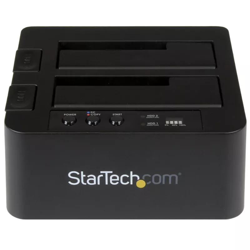 StarTech.com autonominis kietųjų diskų kopijavimo įrenginys, dviejų lizdų HDD/SSD klonuoklis/kopijuoklis, USB 3.1 (10Gbps) į SATA III HDD/SSD prijungimo stotelė, kietojo disko kopijavimo dokas