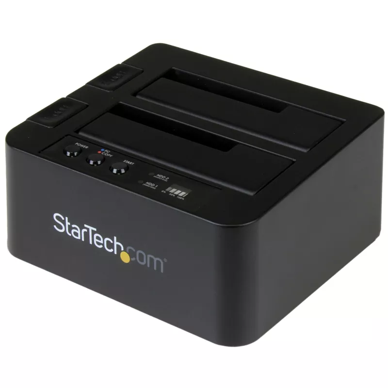StarTech.com autonominis kietųjų diskų kopijavimo įrenginys, dviejų lizdų HDD/SSD klonuoklis/kopijuoklis, USB 3.1 (10Gbps) į SATA III HDD/SSD prijungimo stotelė, kietojo disko kopijavimo dokas
