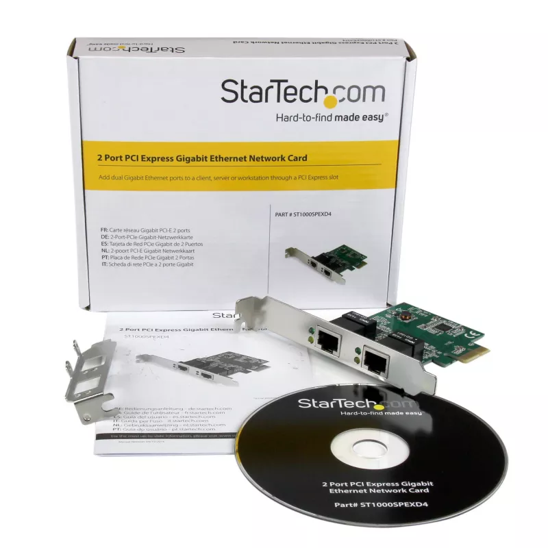 StarTech.com dviejų prievadų Gigabit PCI Express serverio tinklo adapterio kortelė – PCIe NIC