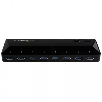 StarTech.com 10 prievadų USB 3.0 šakotuvas su įkrovimo ir sinchronizavimo prievadais - 2 x 1,5 A prievadai