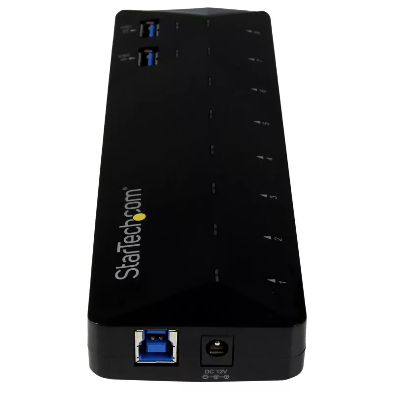 StarTech.com 10 prievadų USB 3.0 šakotuvas su įkrovimo ir sinchronizavimo prievadais - 2 x 1,5 A prievadai