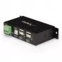 StarTech.com 4 prievadų USB 2.0 centras - metalinis pramoninis USB-A centras - montuojamas ant DIN bėgio, sienos ar stalo - TAA atitinkantis USB išplėtimo centras