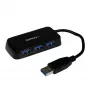 StarTech.com ST4300MINU3B Nešiojamas 4 prievadų USB 3.0 mazgas - juodas