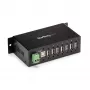 StarTech.com ST7200USBM pramoninis 7 prievadų USB 2.0 šakotuvas, metalinis korpusas, ESD ir viršįtampių apsauga, montuojamas ant DIN bėgelio, sienos ar stalo, 7–24 V DC, TAA, juodas
