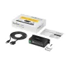StarTech.com ST7200USBM pramoninis 7 prievadų USB 2.0 šakotuvas, metalinis korpusas, ESD ir viršįtampių apsauga, montuojamas ant DIN bėgelio, sienos ar stalo, 7–24 V DC, TAA, juodas