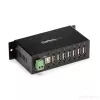 StarTech.com ST7200USBM pramoninis 7 prievadų USB 2.0 šakotuvas, metalinis korpusas, ESD ir viršįtampių apsauga, montuojamas ant DIN bėgelio, sienos ar stalo, 7–24 V DC, TAA, juodas