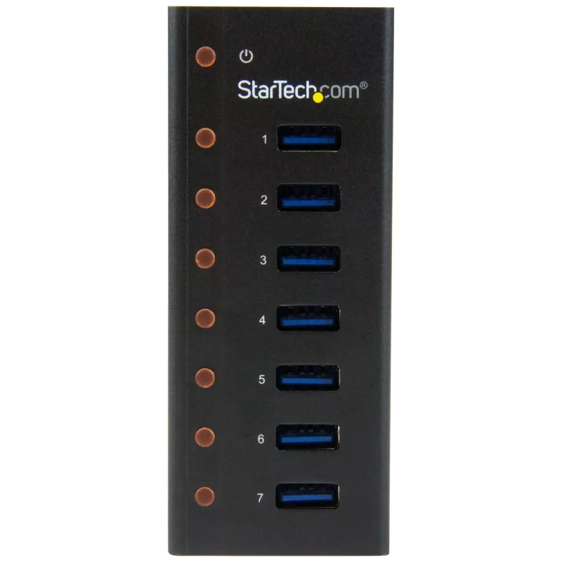 StarTech.com 7 prievadų USB 3.0 šakotuvas – metalinis korpusas, montuojamas ant stalo ar sienos