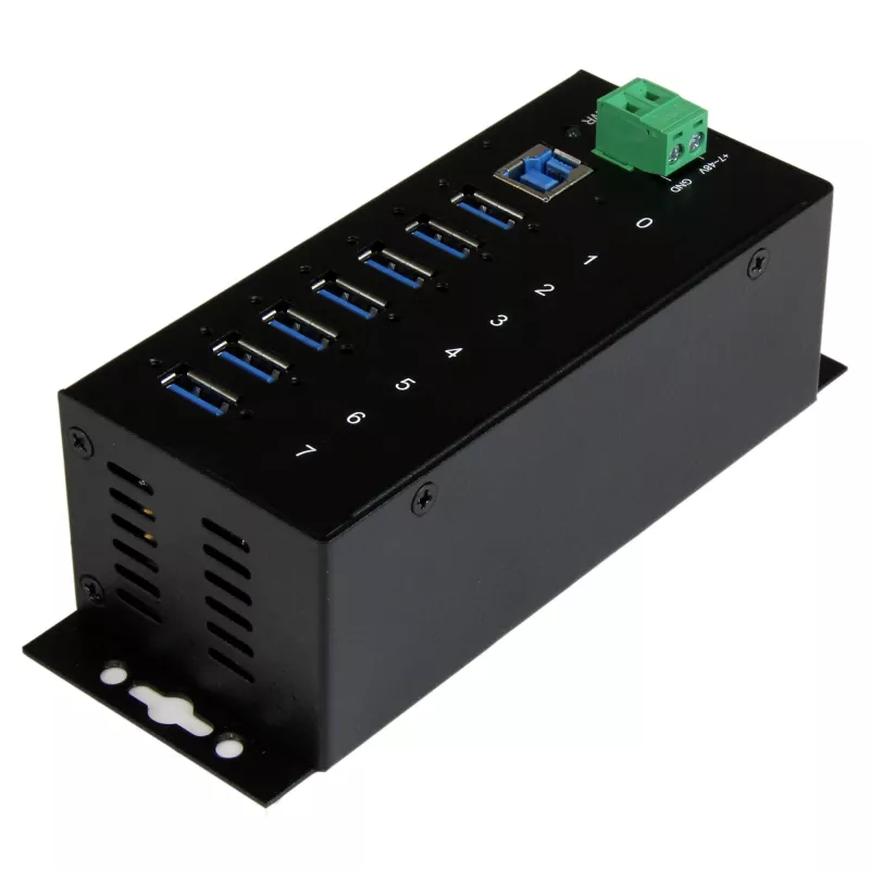 StarTech.com 7 prievadų pramoninis USB 3.0 centras su ESD apsauga