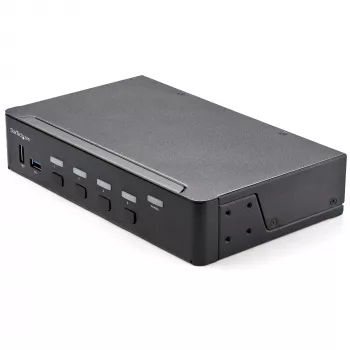StarTech.com 4 prievadų HDMI KVM jungiklis – vienas monitorius 4K 60Hz Ultra HD HDR – stalinis HDMI 2.0 KVM jungiklis su 2 prievadų USB 3.0 šakotuvu (5Gbps) ir 4x USB 2.0 HID, garsu, karštųjų klavišų perjungimu – TAA